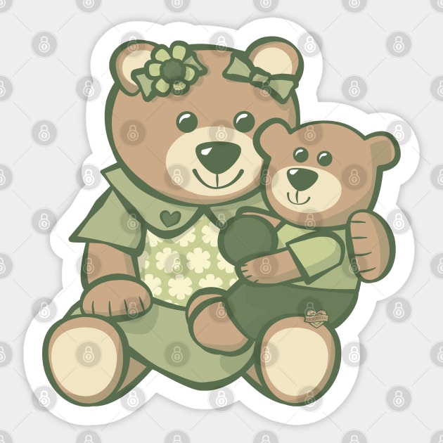 Teddy Bear Mom Baby Sticker by Sue Cervenka